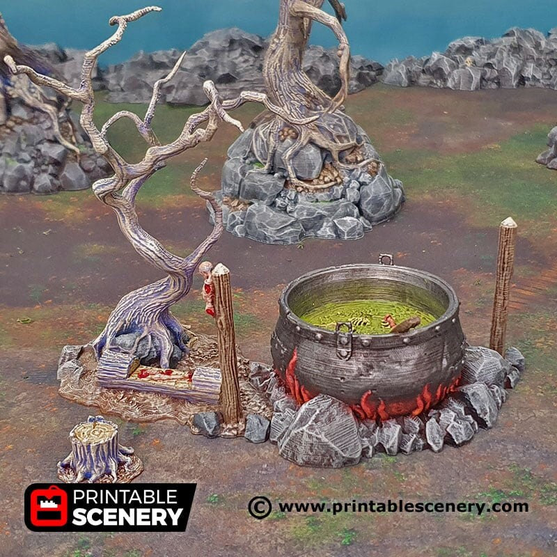 Hag's Cauldron - Shadowfey Wilds, DnD 5E, Pathfinder 2E 15mm, 28mm, 32mm, wargaming terrain, scatter scenery, D&D bolt action