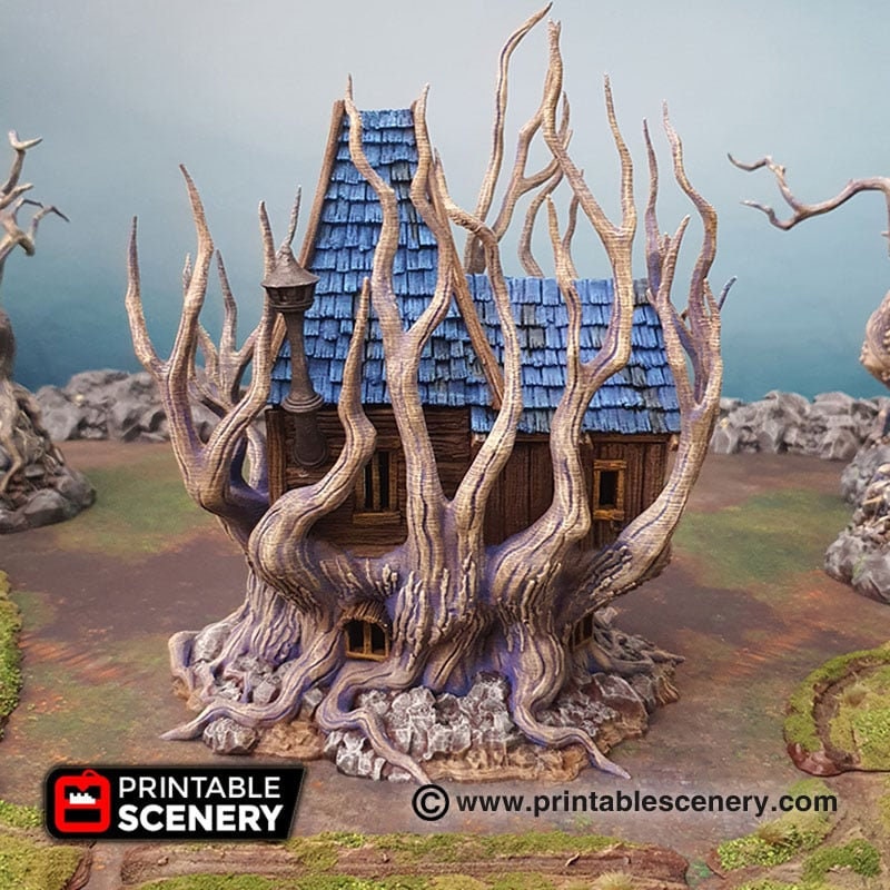 Feywild Cabin - Shadowfey Wilds, DnD 5E, Pathfinder 2E 15mm, 28mm, 32mm, wargaming terrain, scatter scenery, D&D bolt action