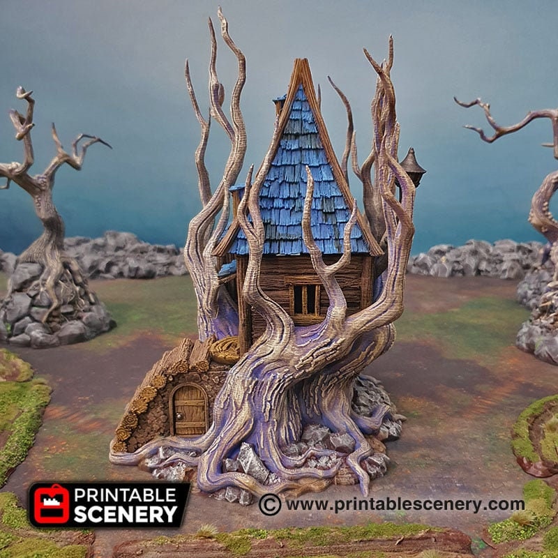 Feywild Cabin - Shadowfey Wilds, DnD 5E, Pathfinder 2E 15mm, 28mm, 32mm, wargaming terrain, scatter scenery, D&D bolt action