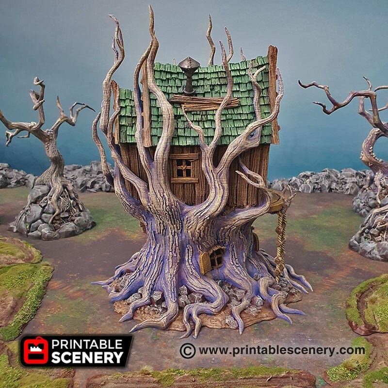 Feywild Cottage - Shadowfey Wilds, DnD 5E, Pathfinder 2E 15mm, 28mm, 32mm, wargaming terrain, scatter scenery, D&D bolt action
