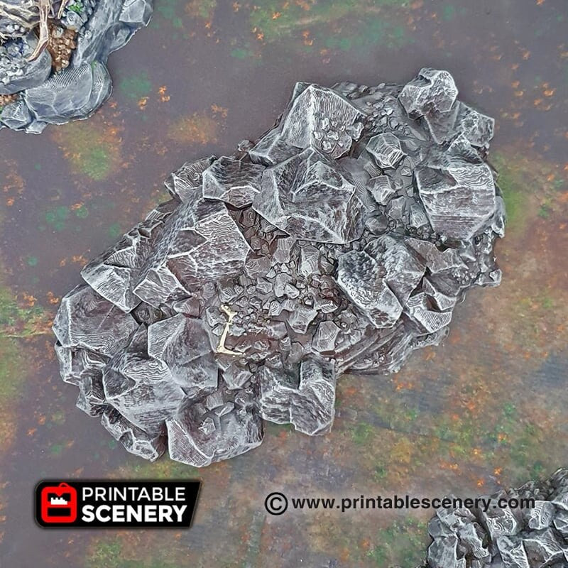 Jagged Rocks Scatter - Shadowfey Wilds, DnD 5E, Pathfinder 2E 15mm, 28mm, 32mm, wargaming terrain, scatter scenery, D&D