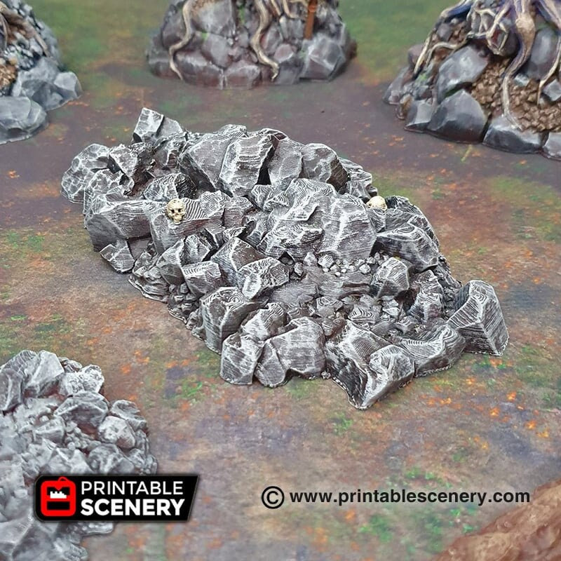 Jagged Rocks Scatter - Shadowfey Wilds, DnD 5E, Pathfinder 2E 15mm, 28mm, 32mm, wargaming terrain, scatter scenery, D&D