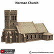 Norman Church - King and Country, DnD 5E, Pathfinder 2E 15mm, 28mm, 32mm, wargaming terrain, scatter scenery D&D medieval classic