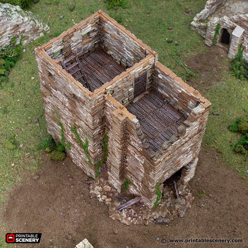 Ruined Black Rock Keep - King and Country, DnD, Pathfinder, 15mm, 28mm, 32mm, wargaming terrain, scatter scenery D&D medieval