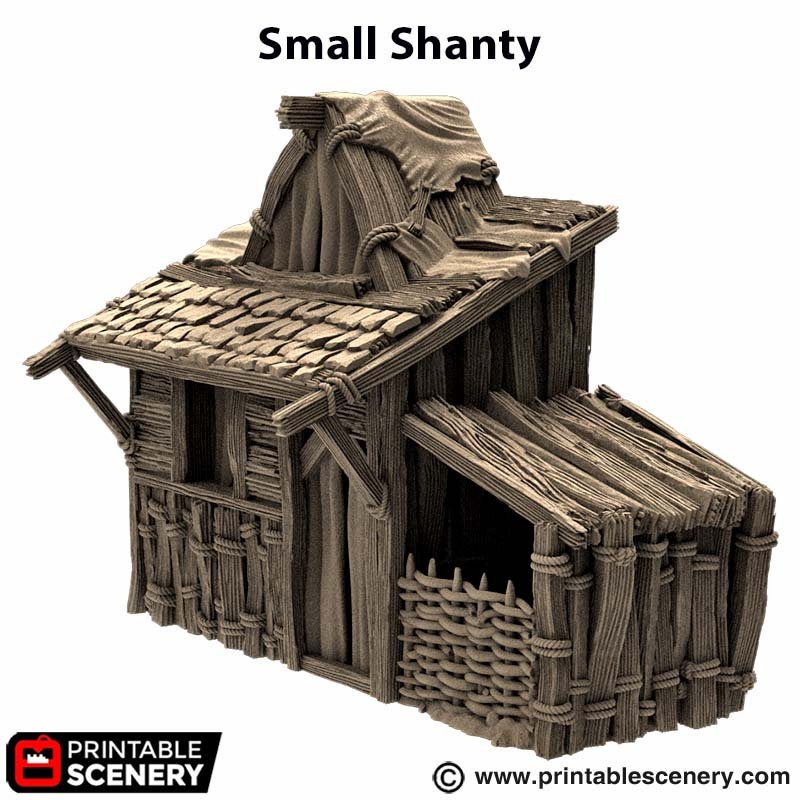 Small Shanty - King and Country, DnD, Pathfinder, 15mm, 28mm, 32mm, wargaming terrain, scatter scenery D&D medieval