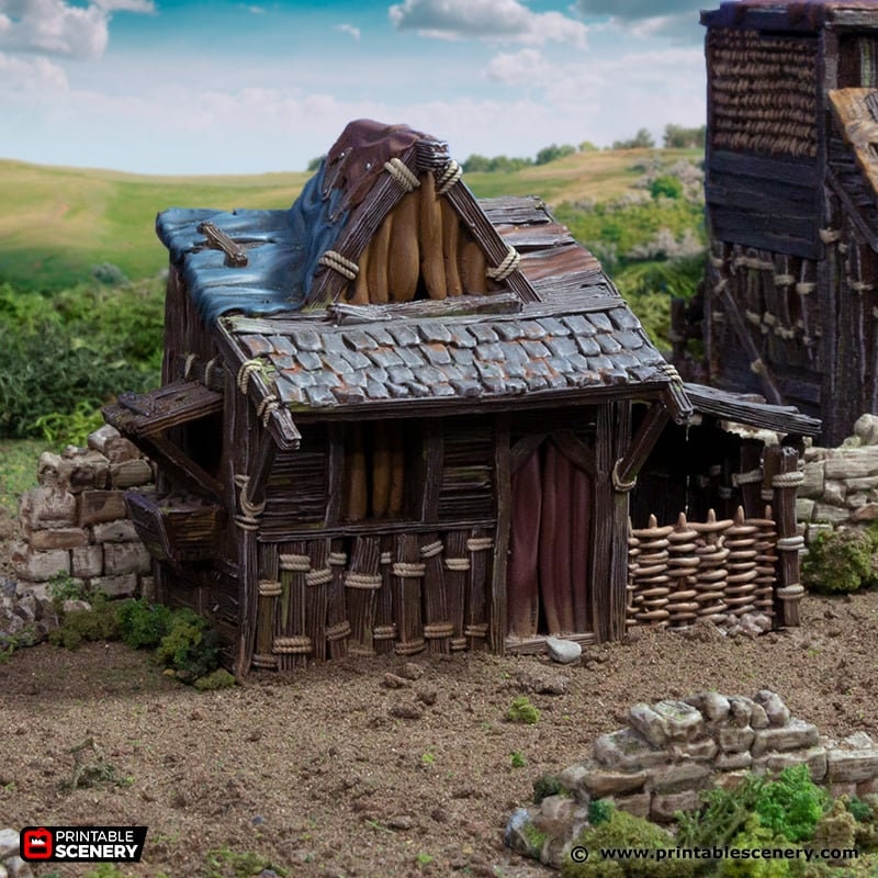 Small Shanty - King and Country, DnD, Pathfinder, 15mm, 28mm, 32mm, wargaming terrain, scatter scenery D&D medieval