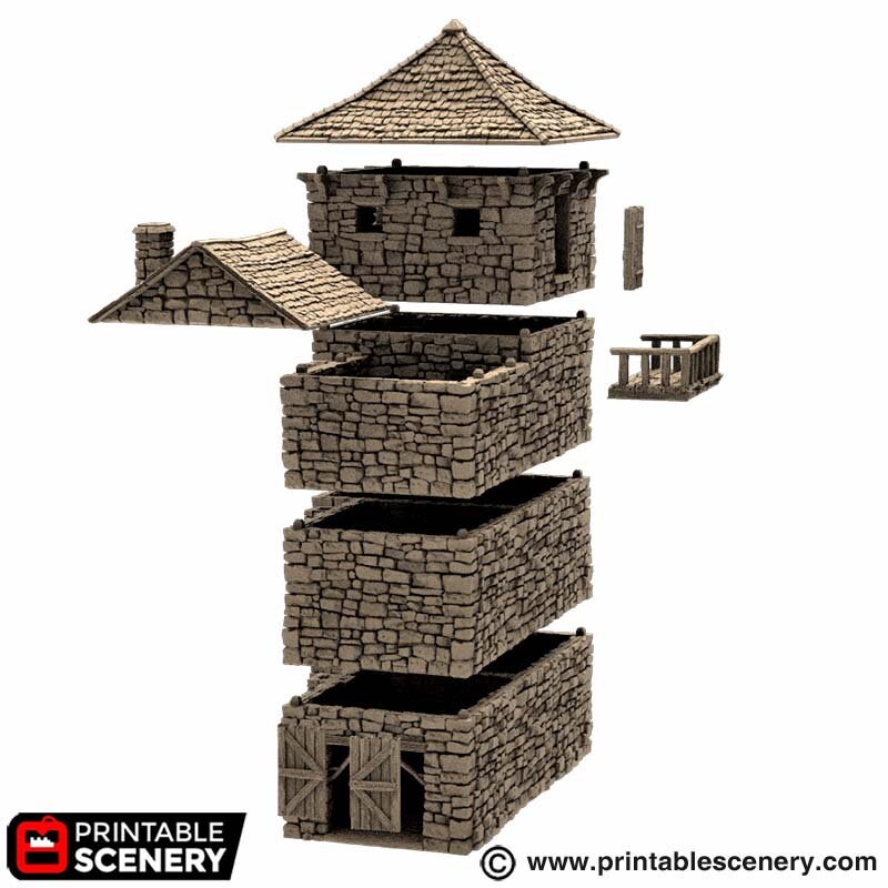Black Rock Keep - King and Country, DnD, Pathfinder, 15mm, 28mm, 32mm, wargaming terrain, scatter scenery D&D medieval