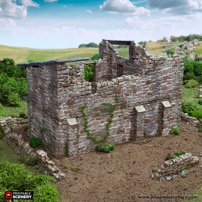 Ruined King Stables - King and Country, DnD, Pathfinder, 15mm, 28mm, 32mm, wargaming terrain, scatter scenery D&D medieval