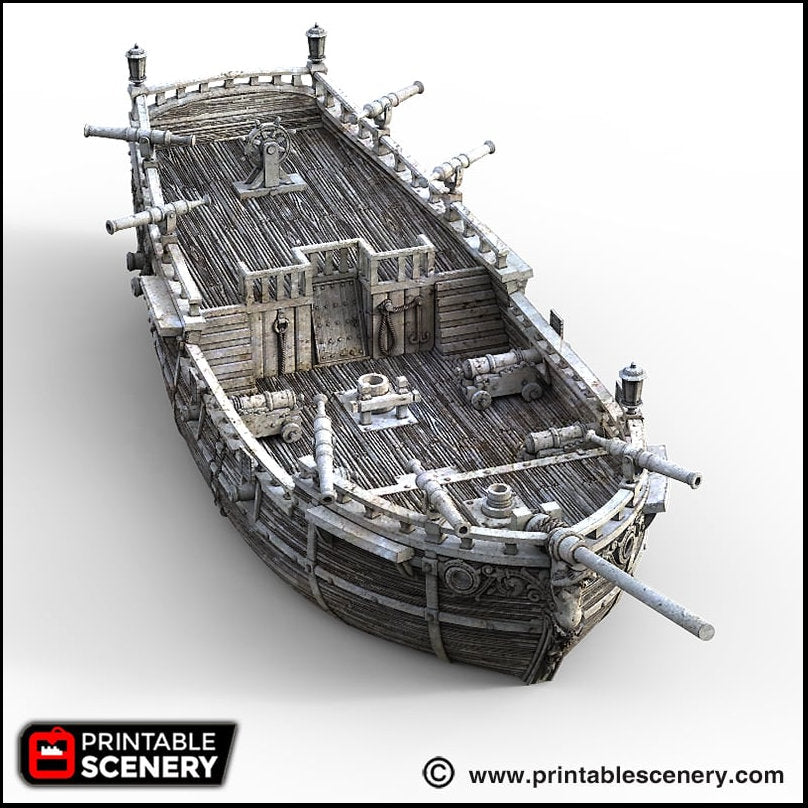 The Brig - The Lost Ships, DnD 5E, Pathfinder 2E 15mm, 28mm, 32mm, wargaming terrain, scatter scenery, D&D age of sail, pirate