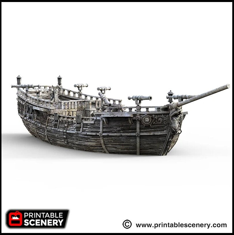 The Brig - The Lost Ships, DnD 5E, Pathfinder 2E 15mm, 28mm, 32mm, wargaming terrain, scatter scenery, D&D age of sail, pirate