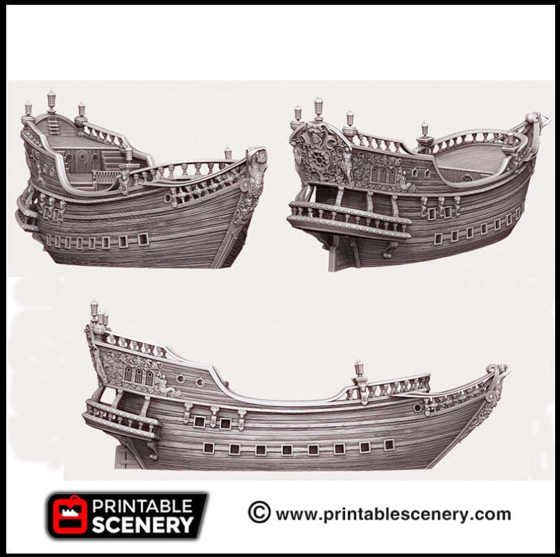 The Galleon - The Lost Ships, DnD 5E, Pathfinder 2E 15mm 28mm 32mm, wargaming terrain, scatter scenery, D&D age of sail pirate