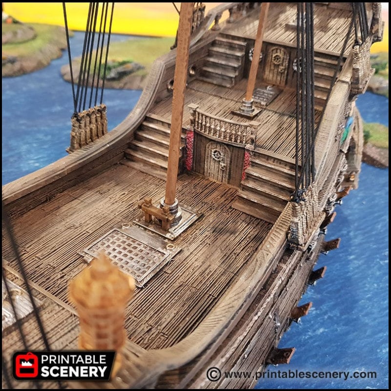 The Galleon - The Lost Ships, DnD 5E, Pathfinder 2E 15mm 28mm 32mm, wargaming terrain, scatter scenery, D&D age of sail pirate