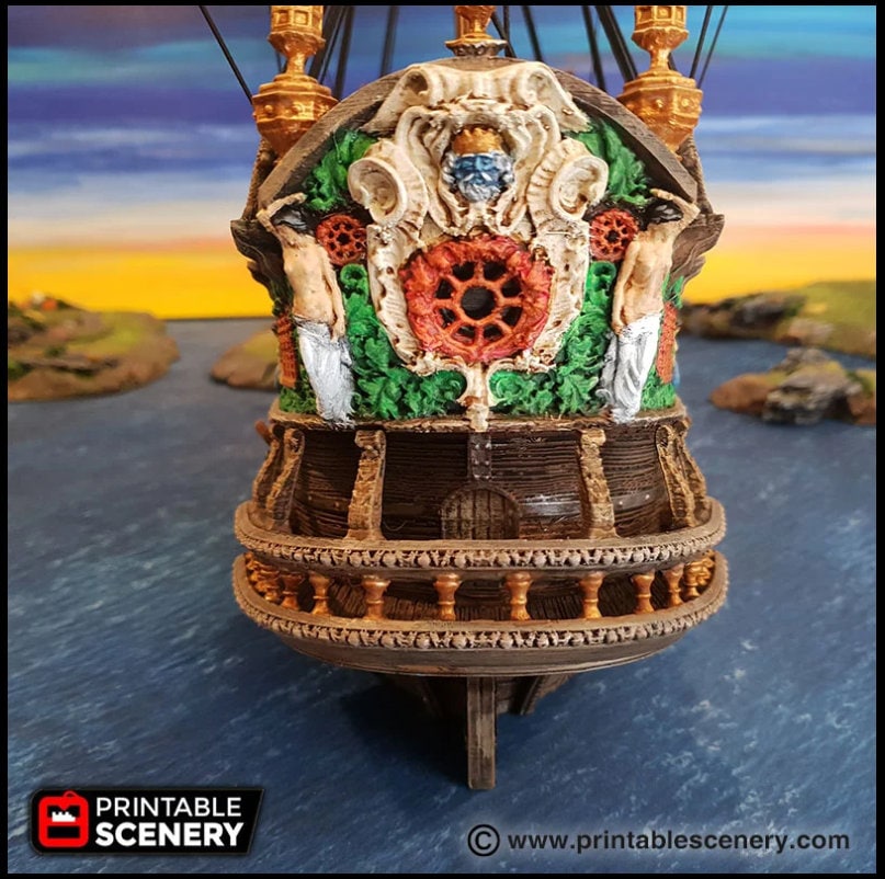 The Galleon - The Lost Ships, DnD 5E, Pathfinder 2E 15mm 28mm 32mm, wargaming terrain, scatter scenery, D&D age of sail pirate