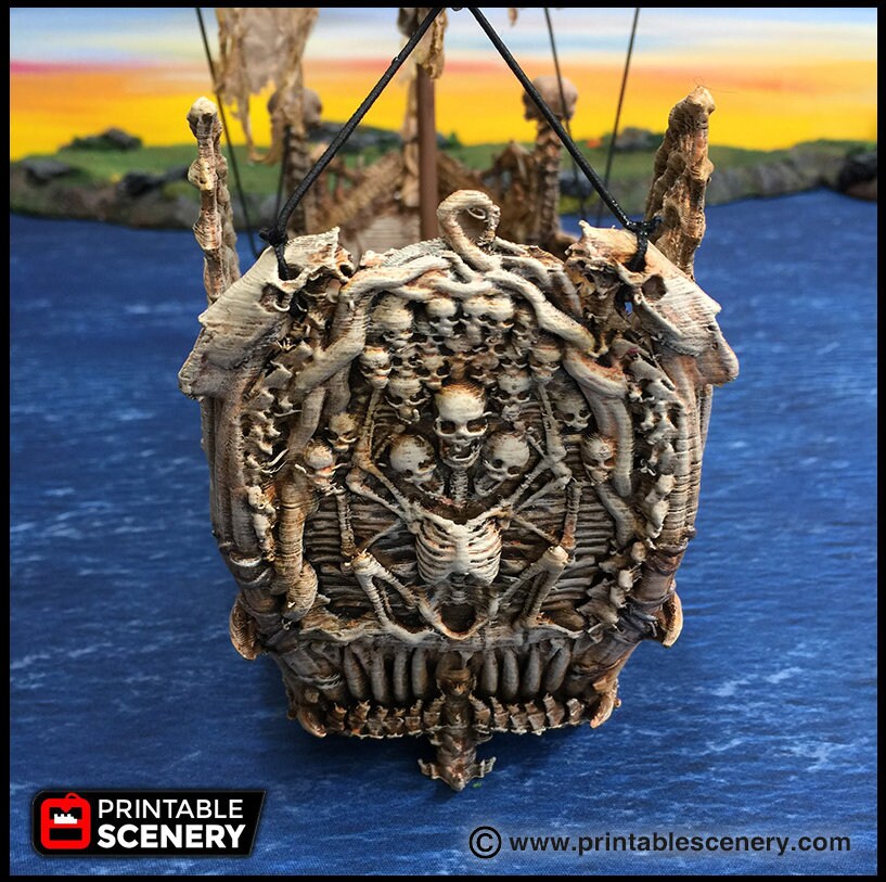 The Undead Fluyt - The Lost Ships, DnD 5E, Pathfinder 2E 15mm 28mm 32mm, wargaming terrain, scatter scenery D&D age of sail pirate