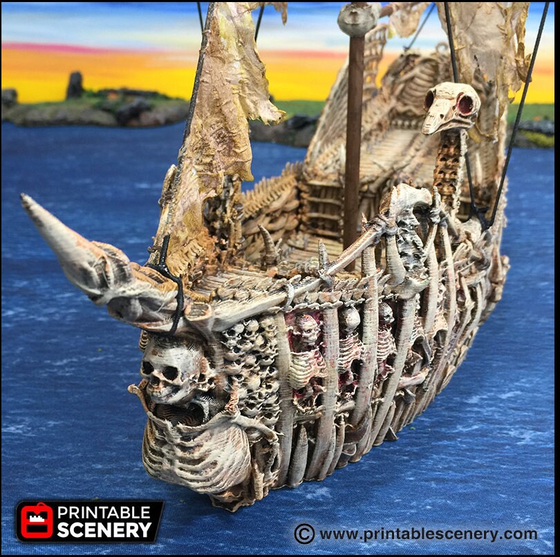The Undead Fluyt - The Lost Ships, DnD 5E, Pathfinder 2E 15mm 28mm 32mm, wargaming terrain, scatter scenery D&D age of sail pirate