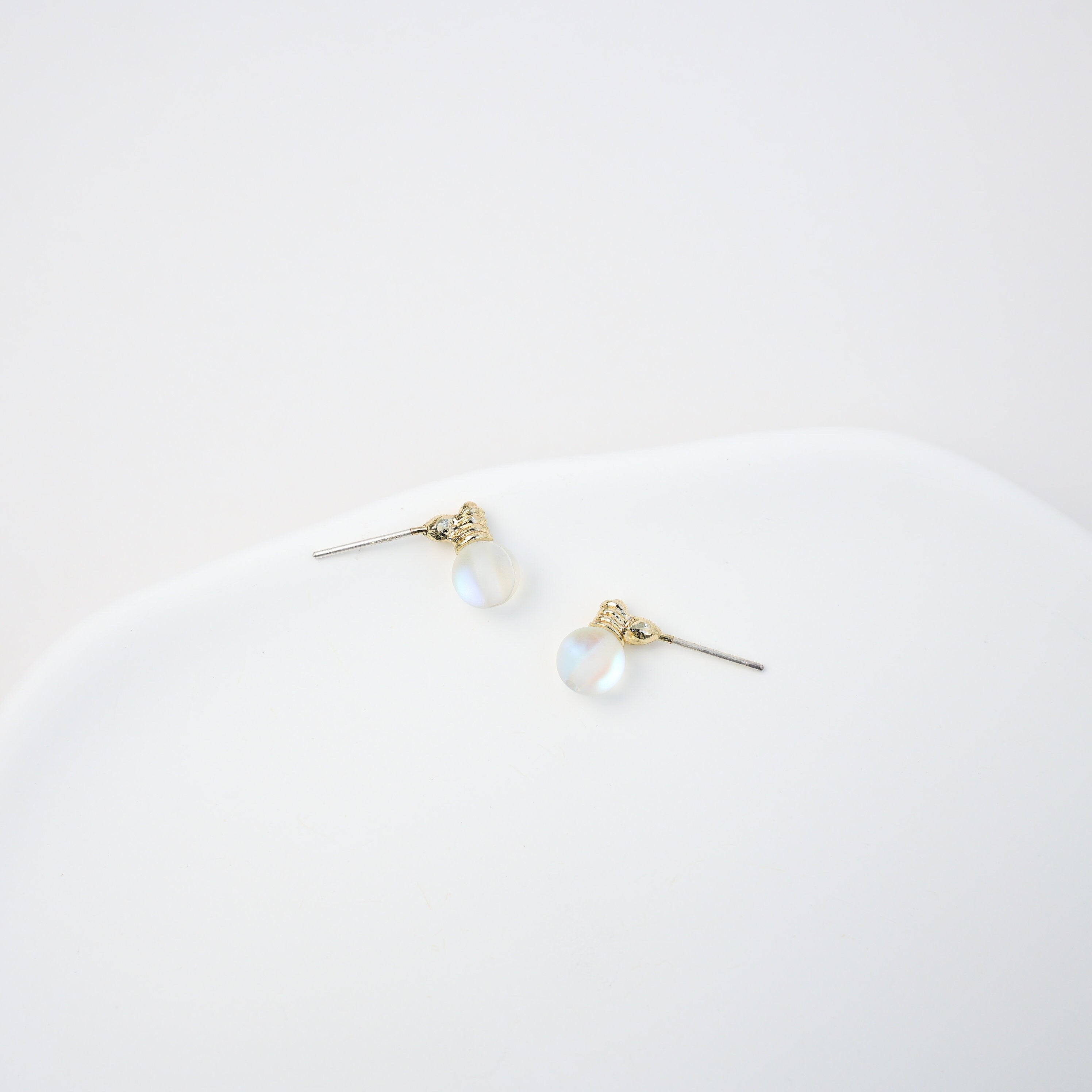 Gold Light Bulb Stud Earrings