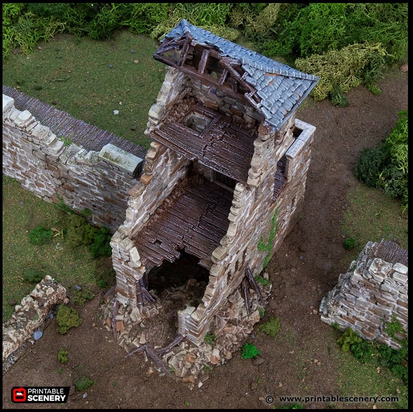 Ruined Kings Gate - King and Country, DnD, Pathfinder, 15mm, 28mm, 32mm, wargaming terrain, scatter scenery D&D medieval