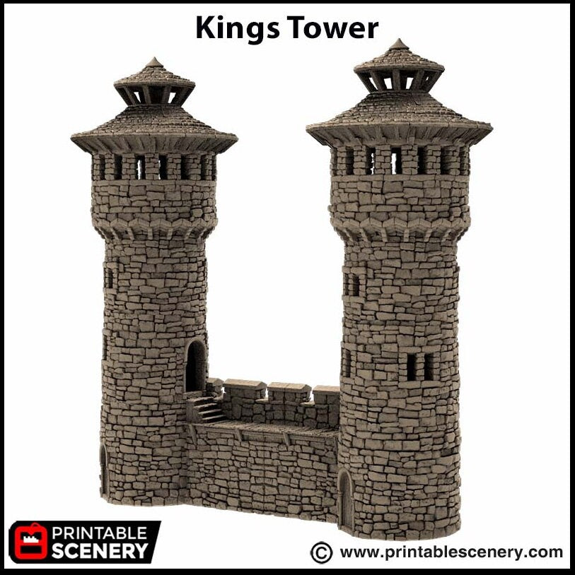King's Round Tower - King and Country, DnD, Pathfinder, 15mm, 28mm, 32mm, wargaming terrain, scatter scenery D&D medieval castle
