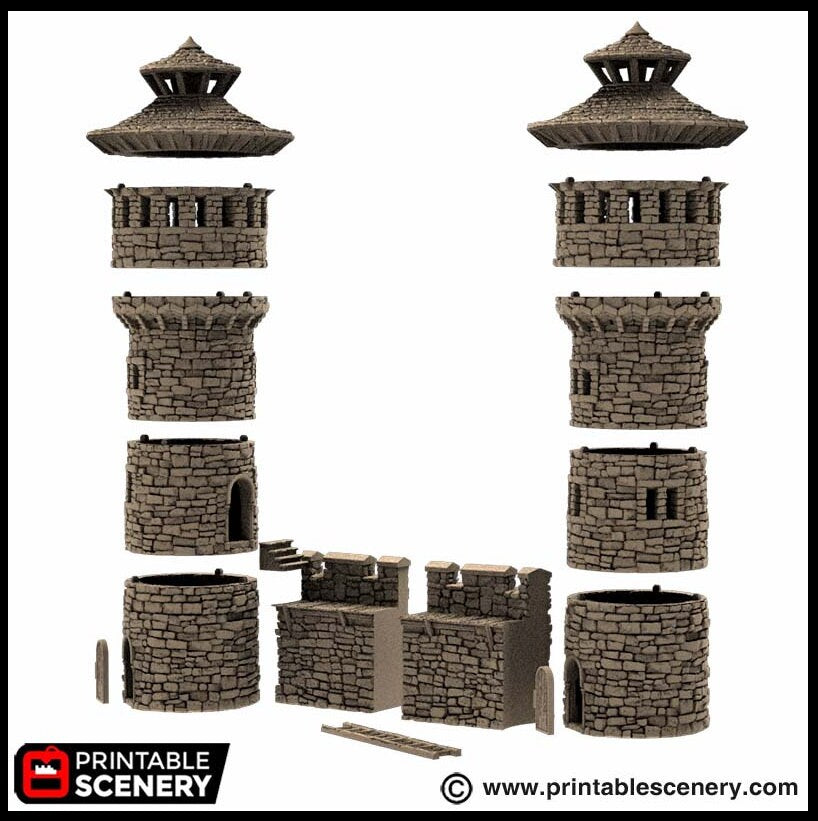 King's Round Tower - King and Country, DnD, Pathfinder, 15mm, 28mm, 32mm, wargaming terrain, scatter scenery D&D medieval castle