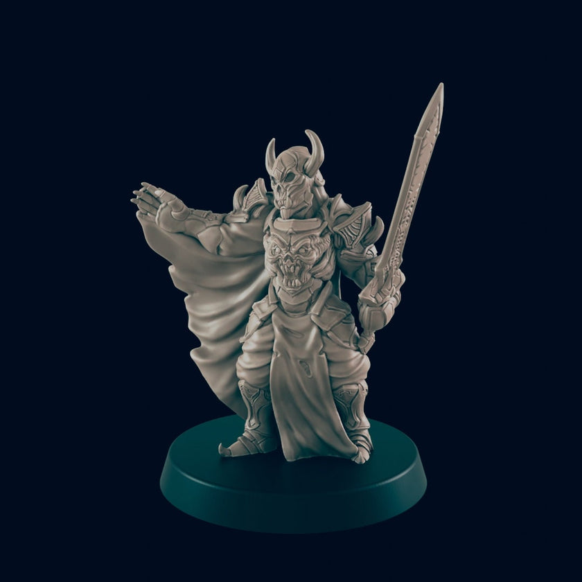 Death Knight DnD miniature - EC3D, | Monster | 5E | Undead | Demon | 32mm | Pathfinder | Fantasy | Necromancer | Skeleton | Melee | 28mm
