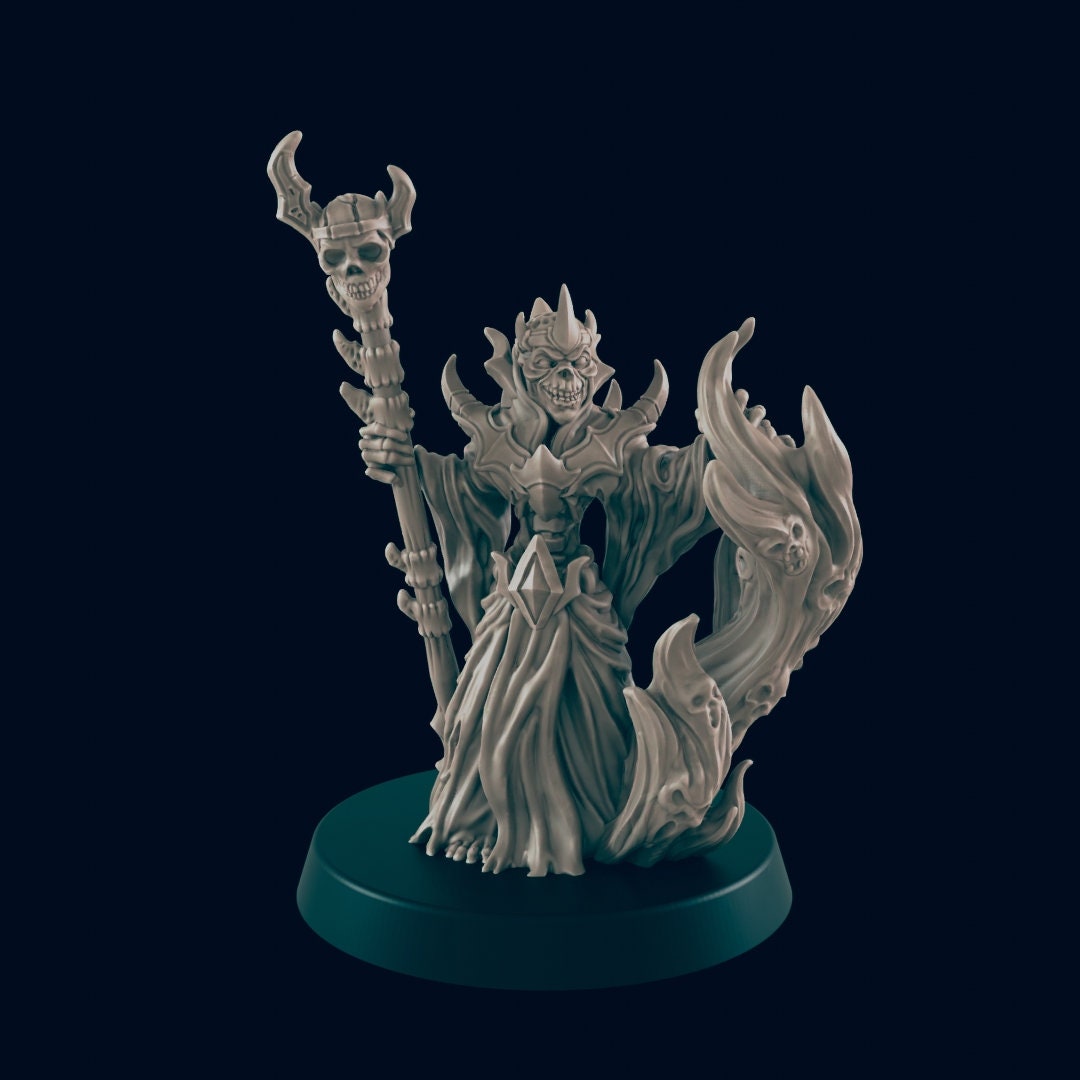 32mm Lich mini - EC3D, DnD miniature | Monster | 5E | Undead | 28mm | Fantasy | Demon | Necromancer | Magic | Warlock | Wizard