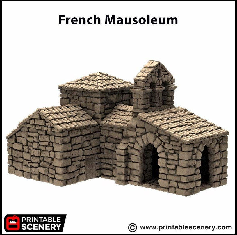 French Mausoleum - King and Country, dnd Medieval building, Graveyard, Crypt, Wargaming Terrain, Scatter scenery, 28mm 32mm 15mm
