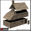 Wattle And Daub Hollyhock Cottage - King and Country, dnd Medieval building, Village, Town, Wargaming Terrain, Scatter scenery, House