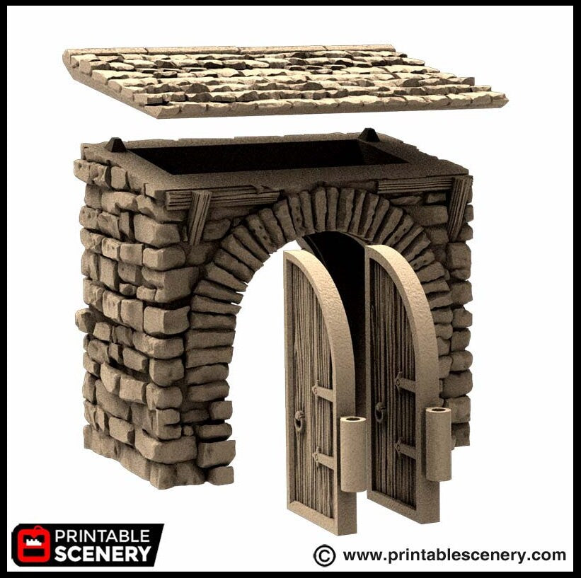 Farm Gate - King and Country, dnd Medieval building, Village, Town, Wargaming Terrain, Scatter scenery, House, Farming, Chicken, Walls Stone