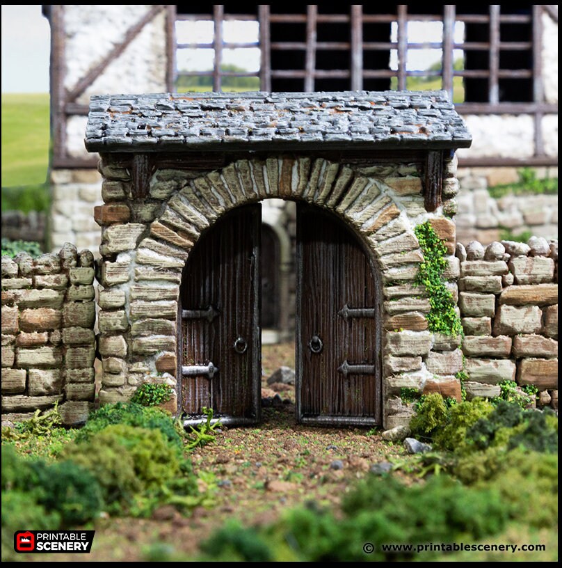 Farm Gate - King and Country, dnd Medieval building, Village, Town, Wargaming Terrain, Scatter scenery, House, Farming, Chicken, Walls Stone