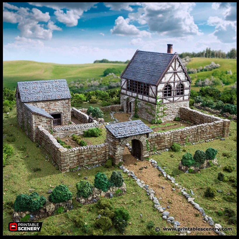 Farm Gate - King and Country, dnd Medieval building, Village, Town, Wargaming Terrain, Scatter scenery, House, Farming, Chicken, Walls Stone