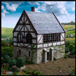 Wattle And Daub Stone Manor - King and Country, dnd Medieval building, Village, Town, Wargaming Terrain, Scatter scenery, House, Cottage