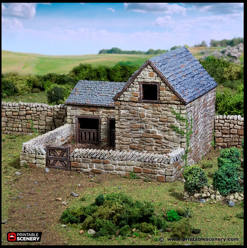 Farm Pig Pen - King and Country, dnd Medieval building, Village, Town, Wargaming Terrain, Scatter scenery, Farming, Diorama, Animals