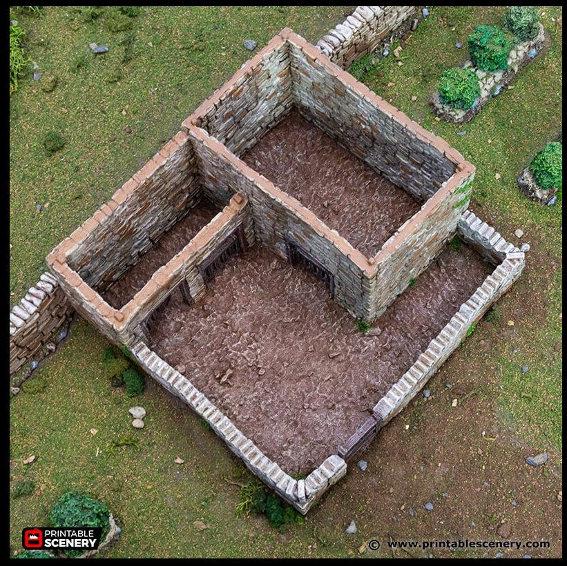Farm Pig Pen - King and Country, dnd Medieval building, Village, Town, Wargaming Terrain, Scatter scenery, Farming, Diorama, Animals