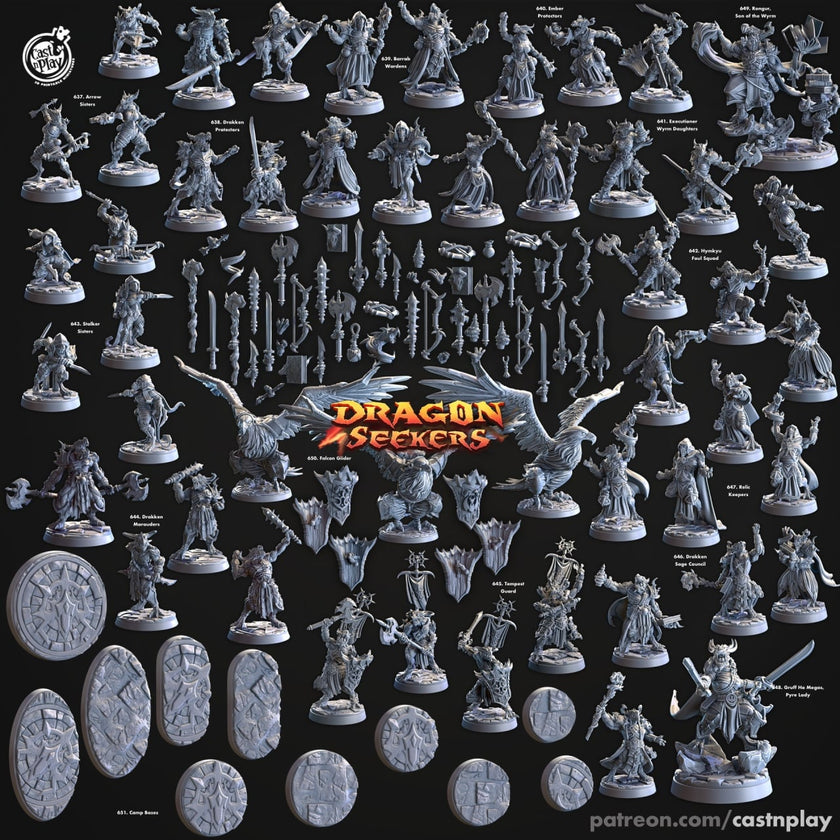 Stalker Sisters - Cast n Play Dragon Seekers | DnD Miniature | Dragonborn | Rogue, Ranger, Fighter, Assassin, Female, Ranged, Melee, Stealth