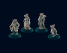 4 Dragonborn Villager Miniature Pack - EC3D | DnD | Child | Villager | Merchant | Noble | 28mm | Pathfinder | commoner | Wargaming | Shopper
