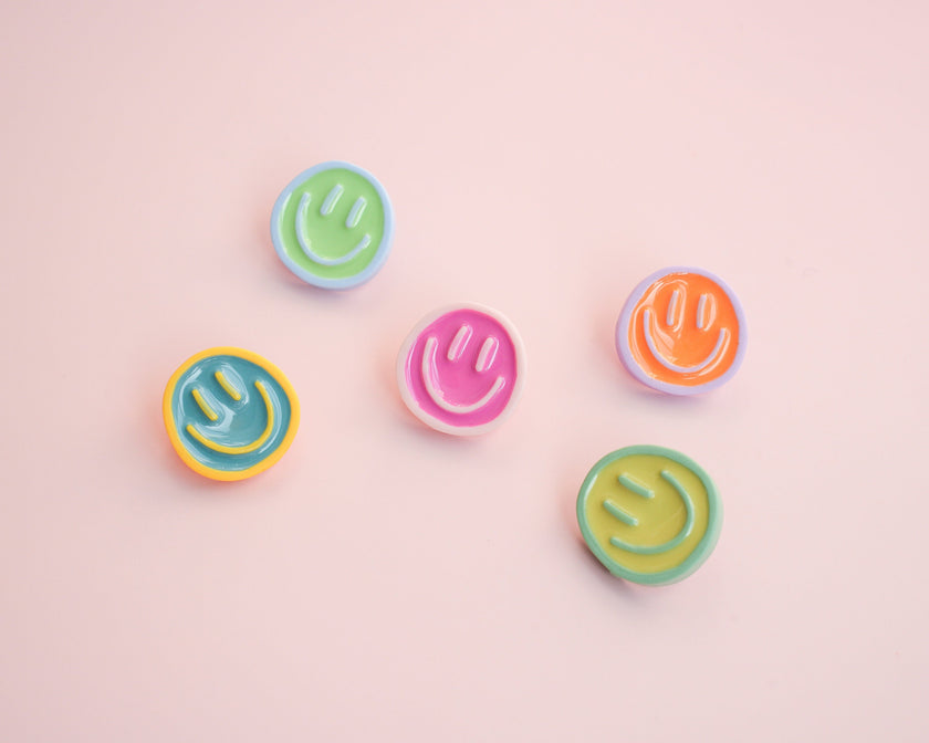 Pastel Smiley Face Pin