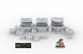 Black Market Scatter Terrain mini set - Novus Landing, Stalls, Marketplace, EC3D, Infinity, Legion Sci-fi, Cyberpunk 2077, Wargaming