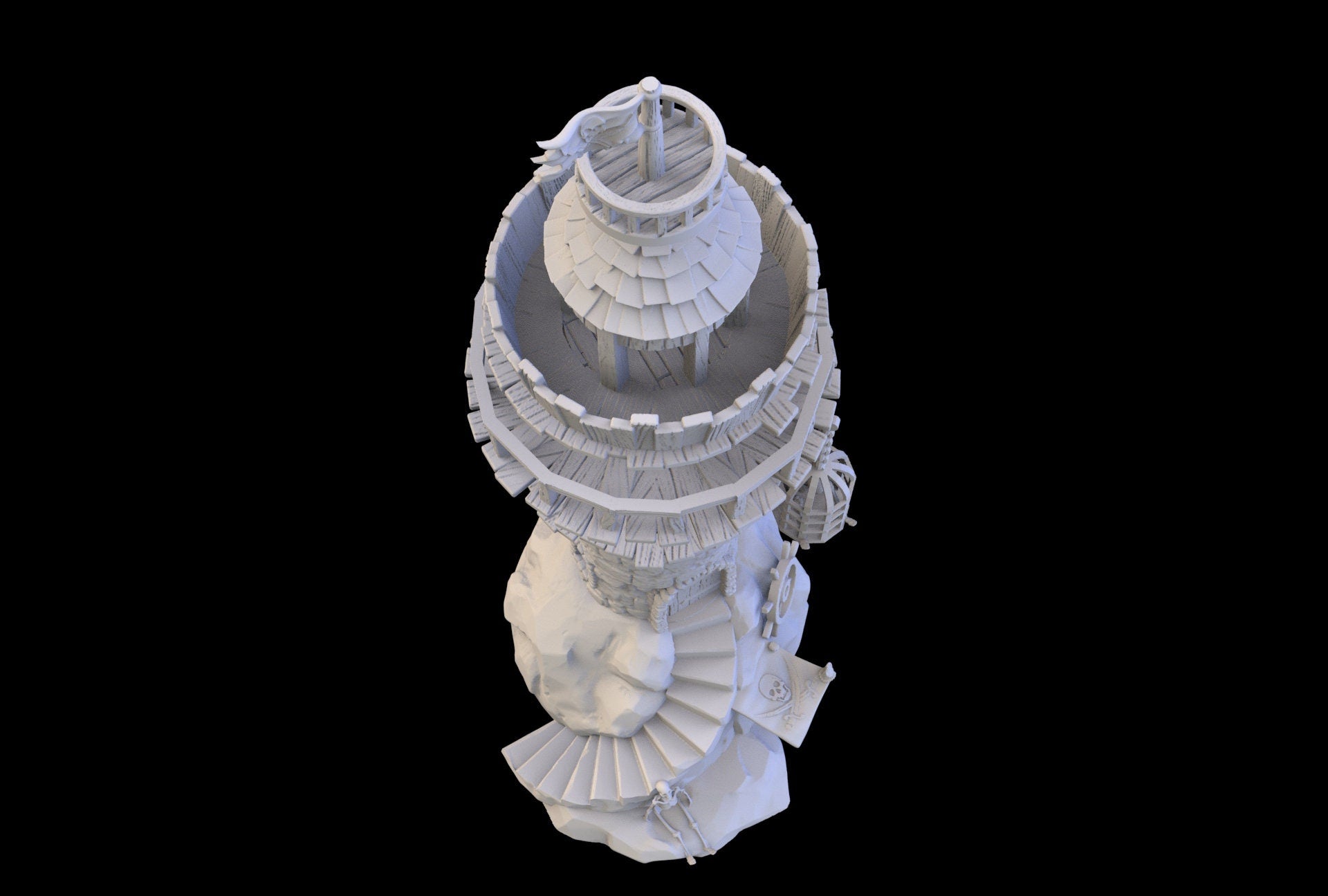 Pirate Lighthouse - Pirates vs. Sailors Nightmare At Sea - DnD, Wargaming, Ocean, Boat, Ship, Tortuga, Black Flag, Age of Sail, Caribbean