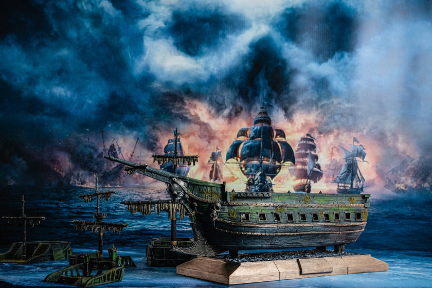 Pirate Ship - Pirates vs. Sailors Nightmare At Sea - DnD, Wargaming, Ocean, Boat, Ship, Tortuga, Black Flag, Age of Sail, Caribbean