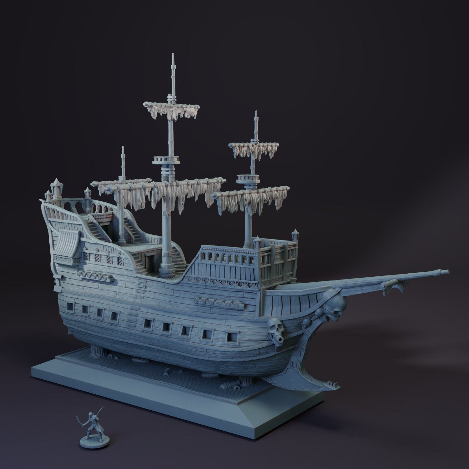 Pirate Ship - Pirates vs. Sailors Nightmare At Sea - DnD, Wargaming, Ocean, Boat, Ship, Tortuga, Black Flag, Age of Sail, Caribbean