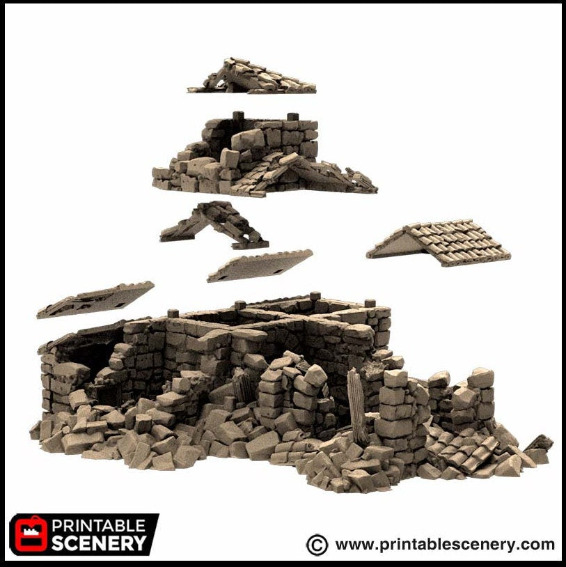Ruined French Mausoleum - King and Country, dnd Medieval building, Graveyard, Crypt, Wargaming Terrain, Scatter scenery, 28mm 32mm 15mm