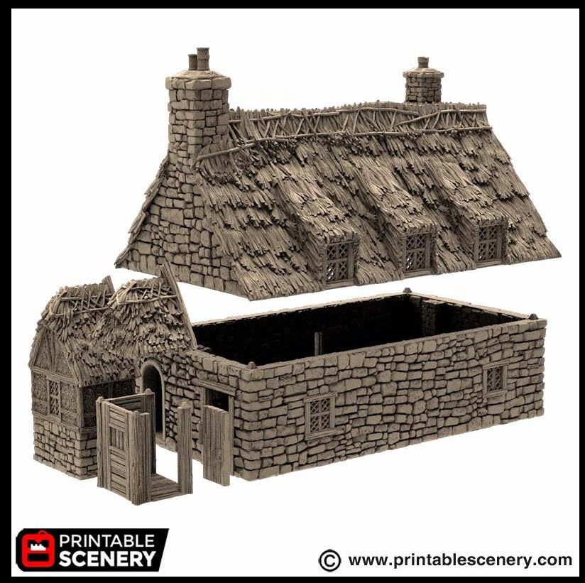Country Manor - King and Country, dnd Medieval building, Village, Town, Wargaming Terrain, Scatter scenery, 28mm 32mm 15mm, House, home