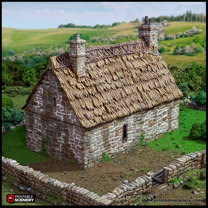 Country Manor - King and Country, dnd Medieval building, Village, Town, Wargaming Terrain, Scatter scenery, 28mm 32mm 15mm, House, home