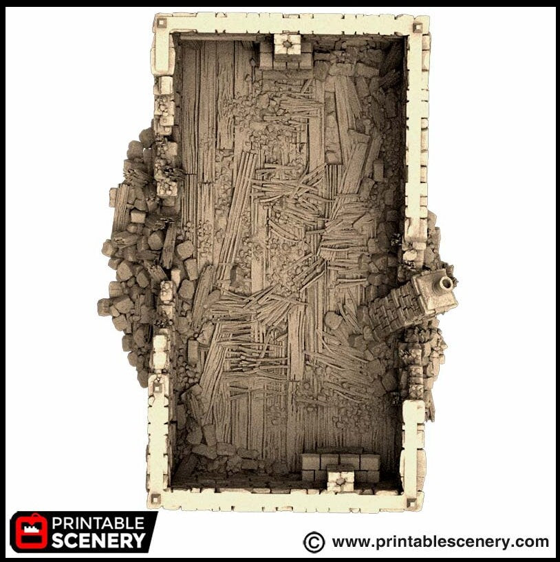 Ruined Country Manor - King and Country, dnd Medieval building, Village, Town, Wargaming Terrain, Scatter scenery, 28mm 32mm 15mm, House