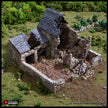 Ruined Farm Pig Pen - King and Country, dnd Medieval building, Village, Town, Wargaming Terrain, Scatter scenery, Farming, Diorama, Animals