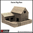 Farm Pig Pen - King and Country, dnd Medieval building, Village, Town, Wargaming Terrain, Scatter scenery, Farming, Diorama, Animals