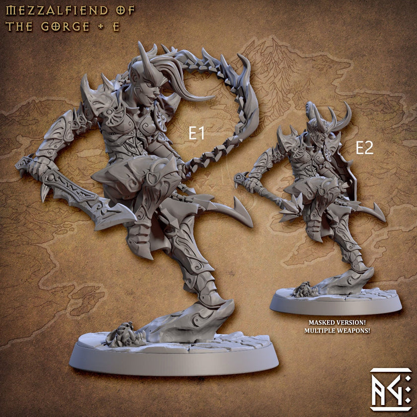 Mezzalfiends of the Gorge - Artisan Guild Demon King Spawn | Monster | Fantasy, DnD | Tiefling | Fighter | Paladin | Cleric | Hell, Abyss
