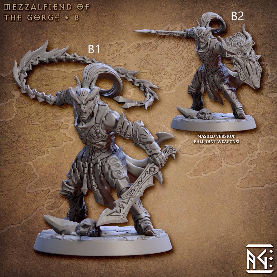 Mezzalfiends of the Gorge - Artisan Guild Demon King Spawn | Monster | Fantasy, DnD | Tiefling | Fighter | Paladin | Cleric | Hell, Abyss