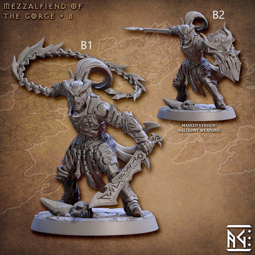Mezzalfiends of the Gorge - Artisan Guild Demon King Spawn | Monster | Fantasy, DnD | Tiefling | Fighter | Paladin | Cleric | Hell, Abyss
