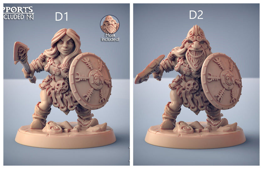 Dwarf Mountaineer mini set - Artisans Guild | Dwarf | Male | Female | Archer | Melee | Fighter | DnD | Wargaming | Pathfinder Fantasy